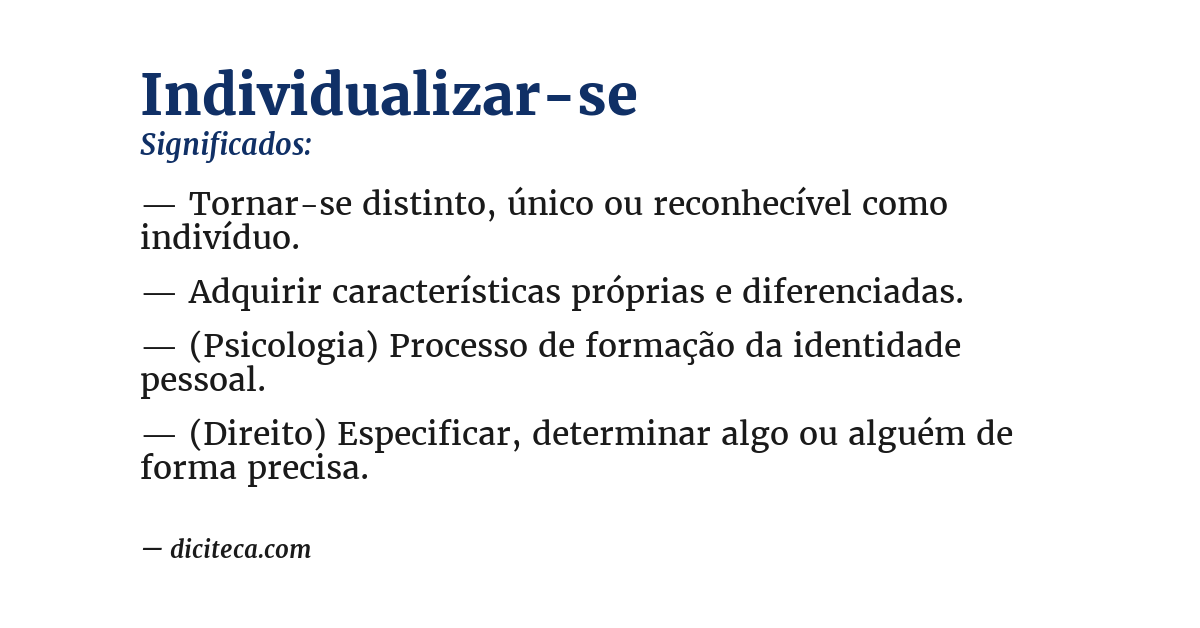 Significado de individualizar-se