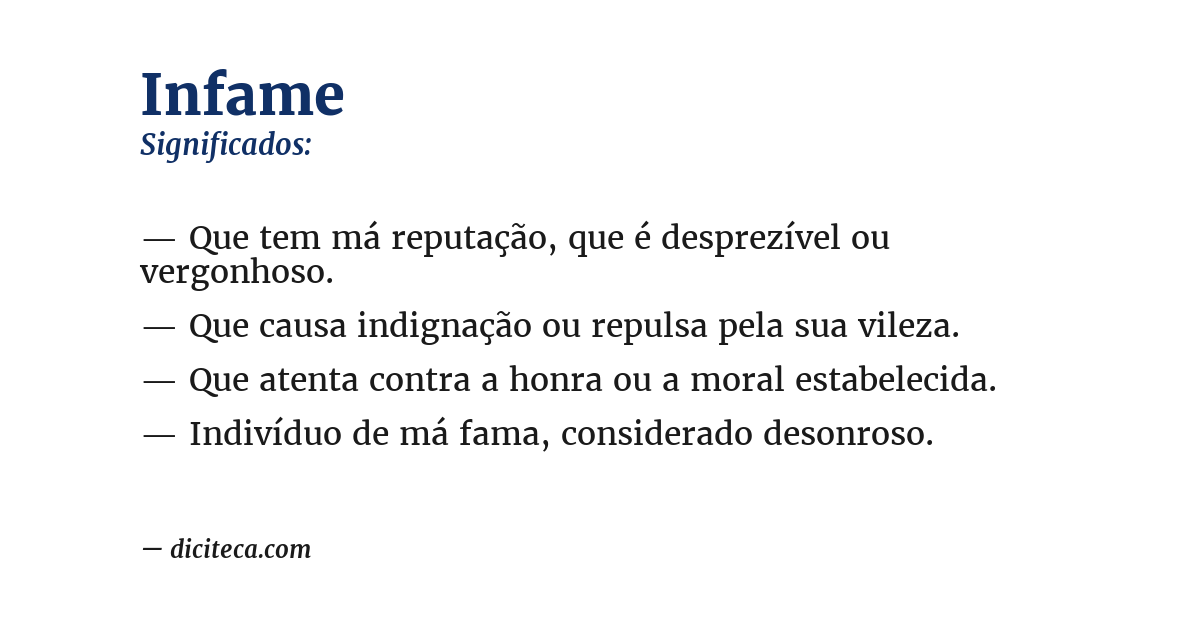Significado de infame