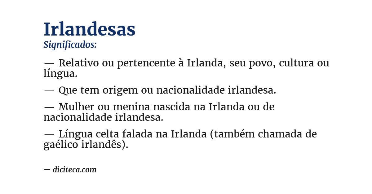Significado de irlandesas