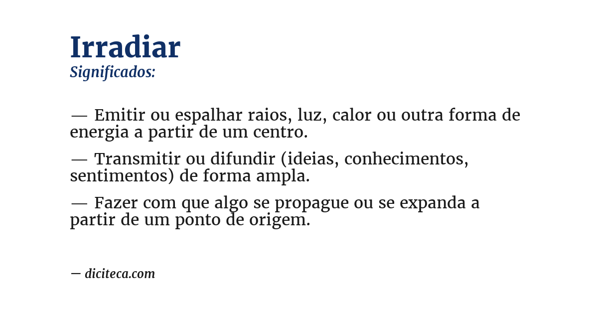 Significado de irradiar