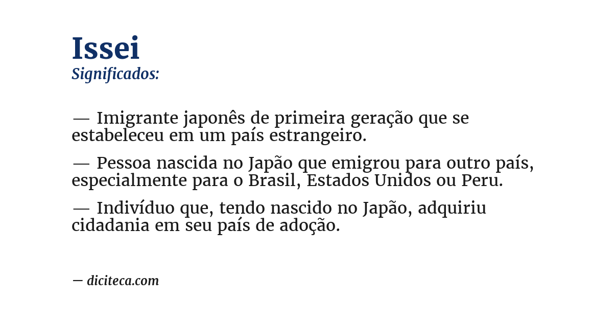 Significado de issei