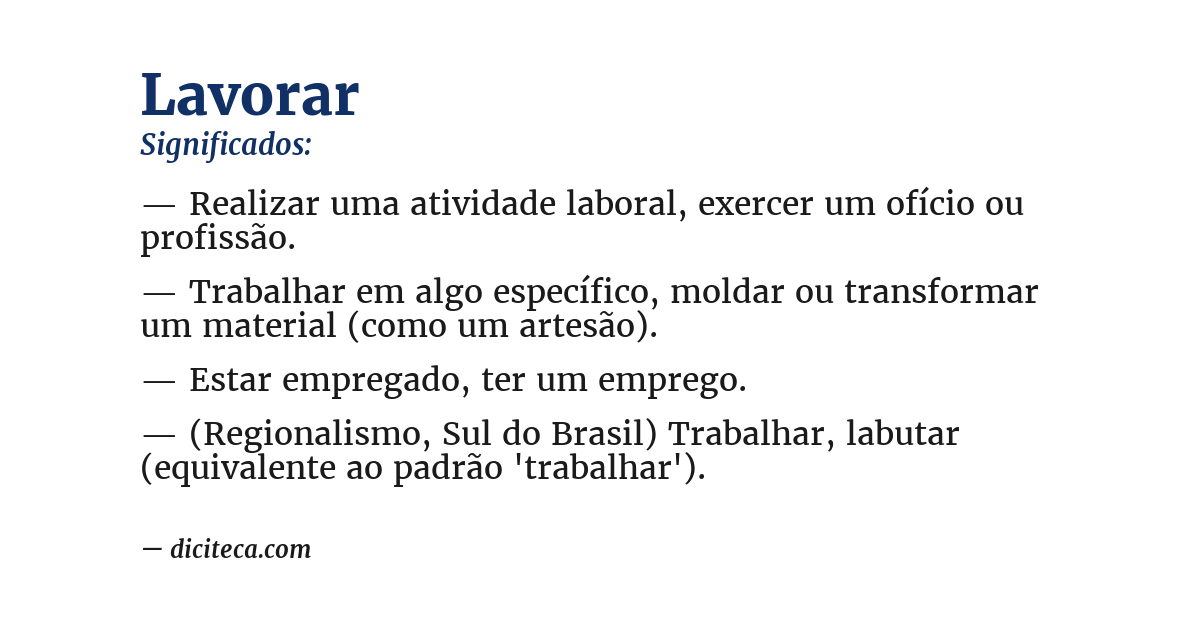 Significado de lavorar