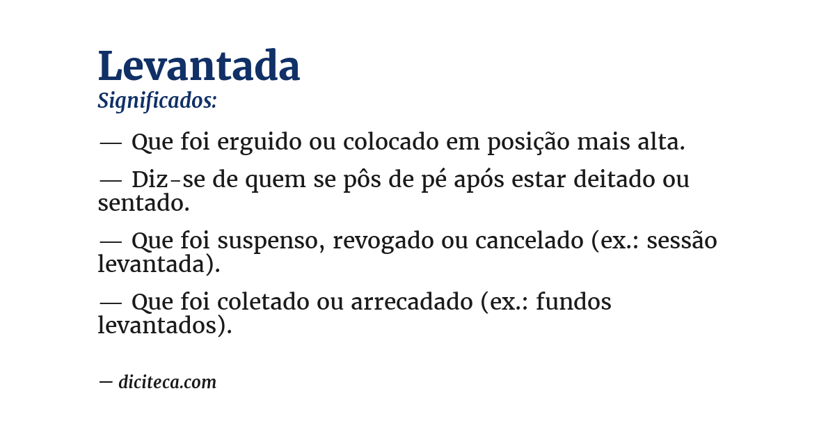 Significado de levantada