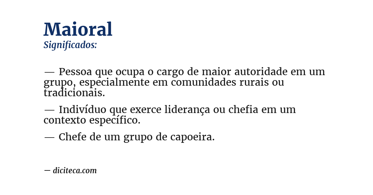 Significado de maioral