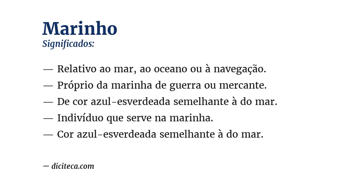 Significado de marinho