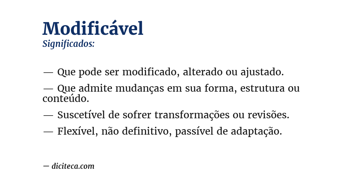 Significado de modificável