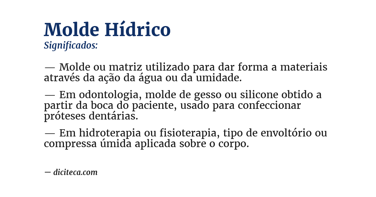 Significado de molde hídrico