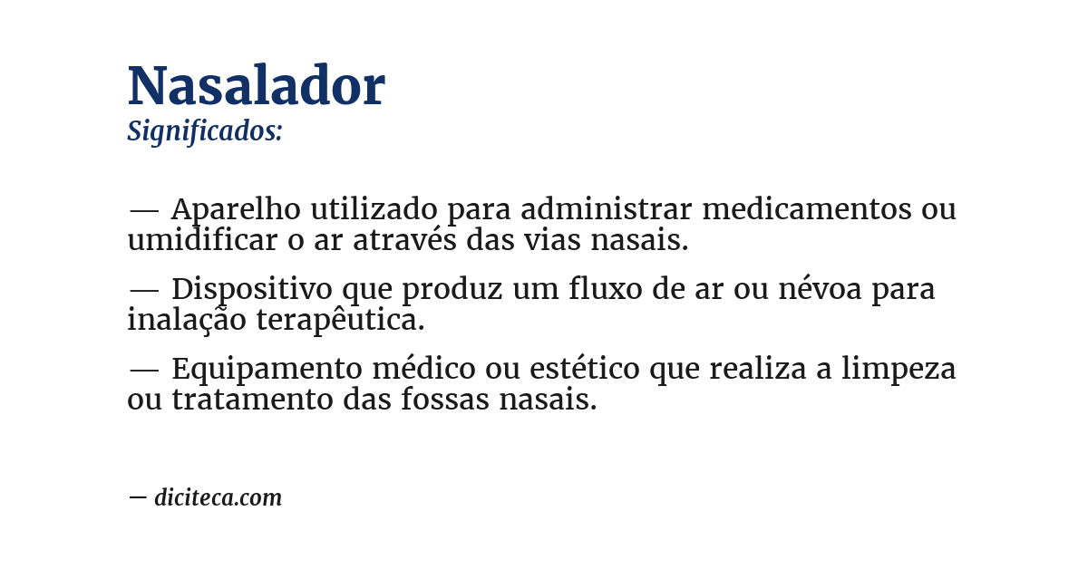 Significado de nasalador