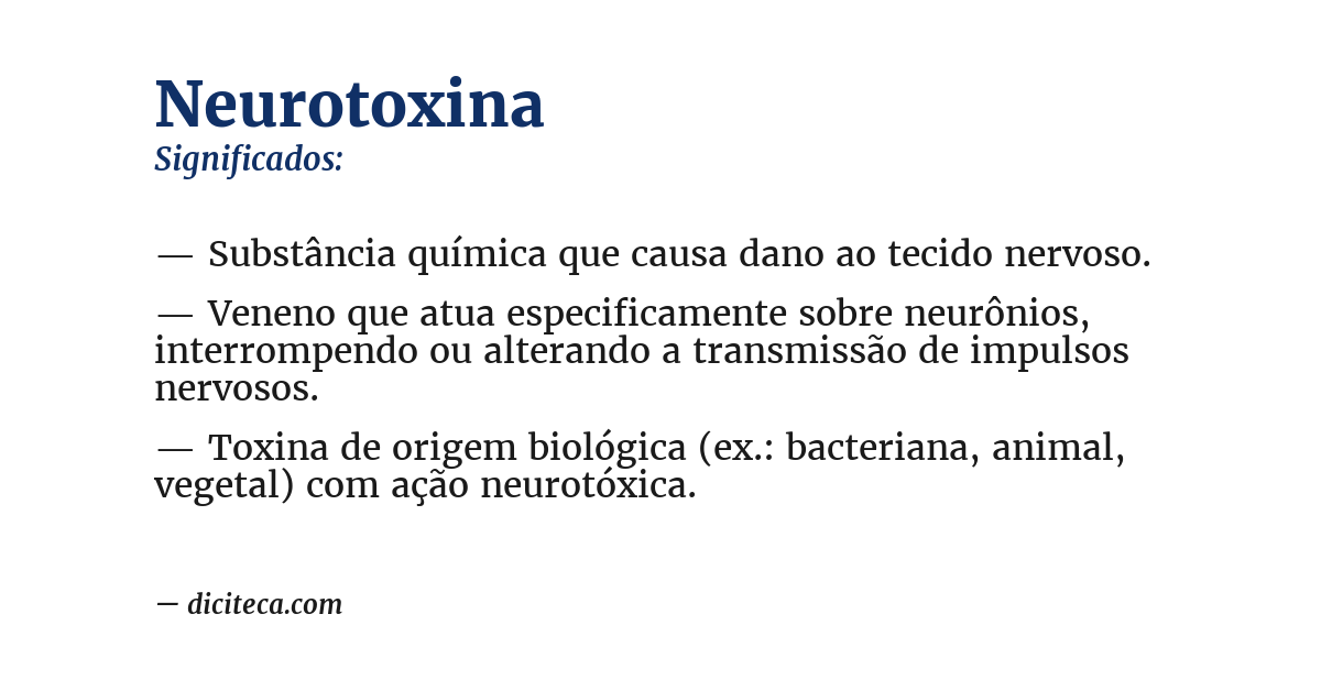 Significado de neurotoxina