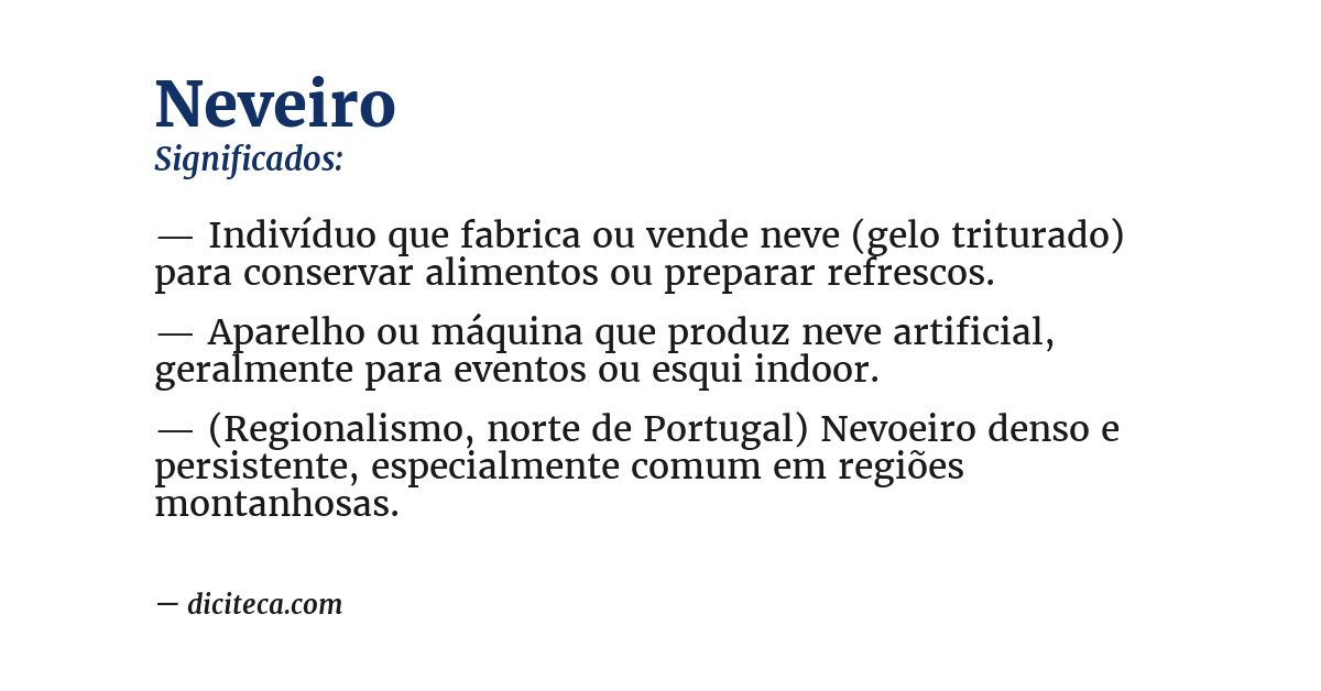 Significado de neveiro