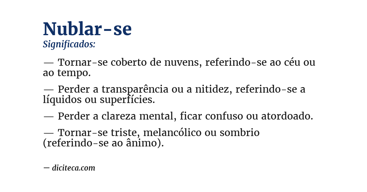 Significado de nublar-se