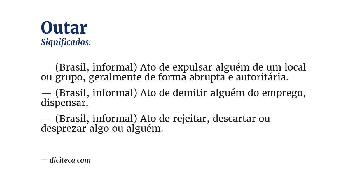 Significado de outar