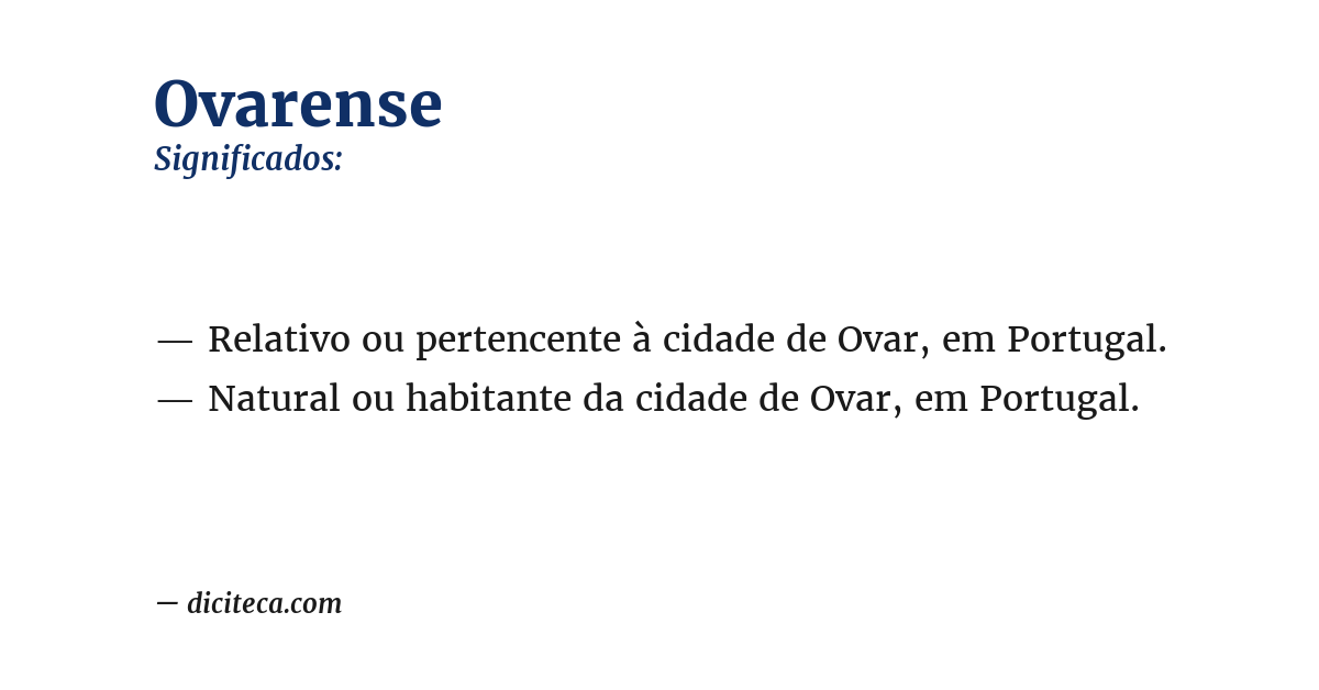 Significado de ovarense