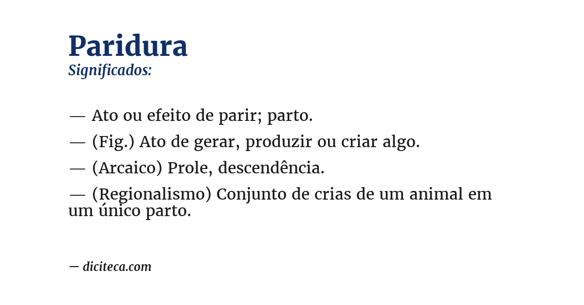 Significado de paridura