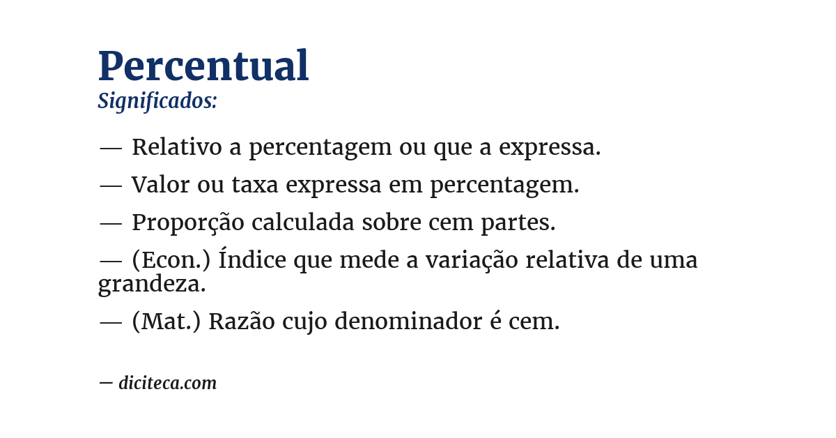 Significado de percentual