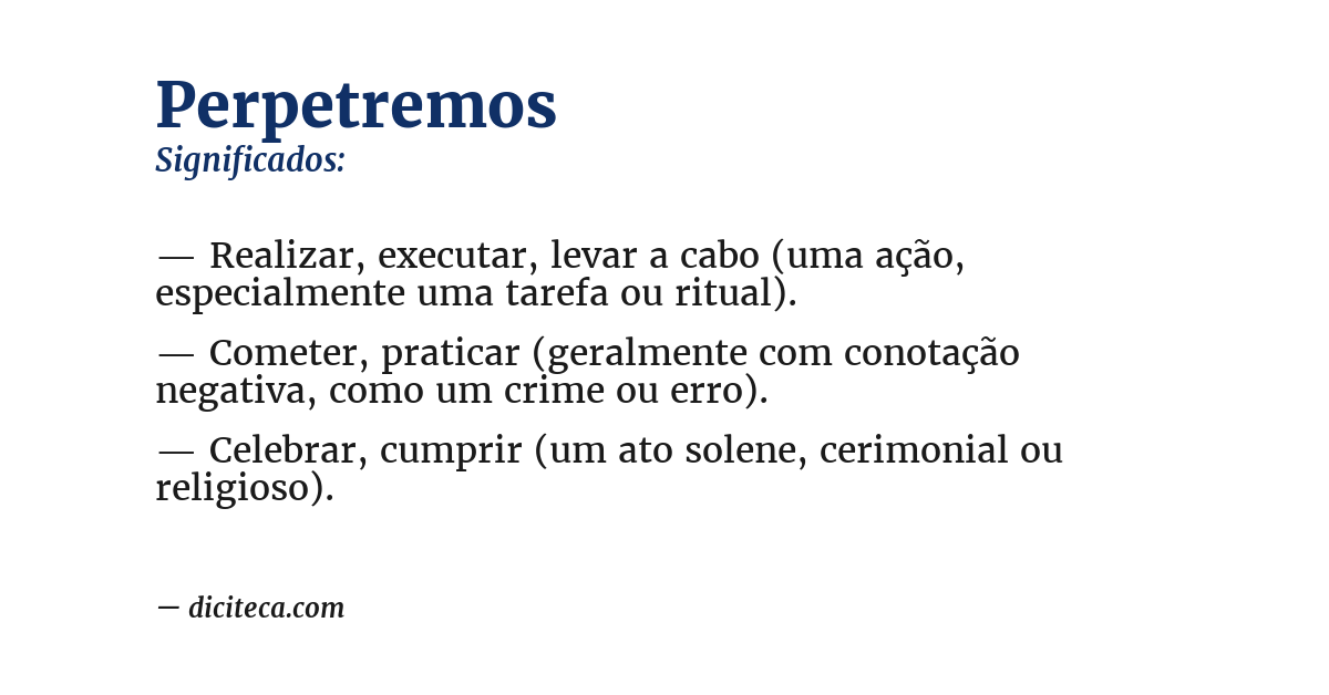 Significado de perpetremos
