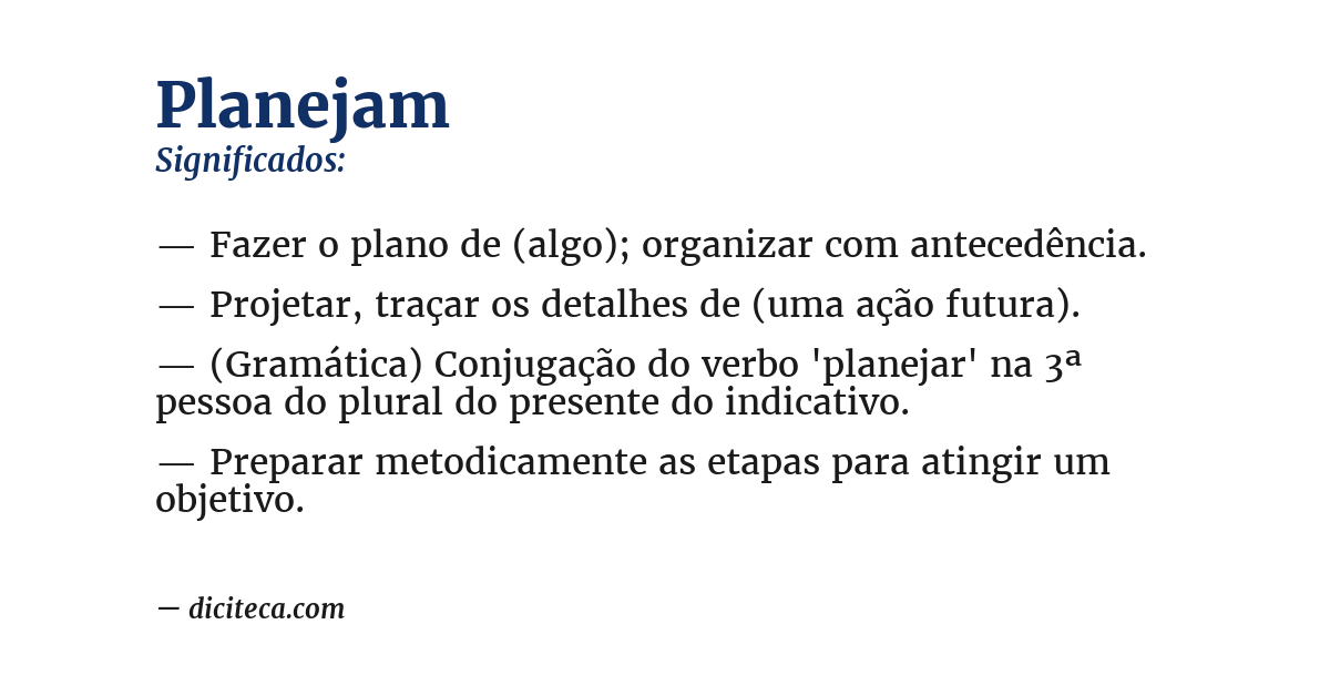Significado de planejam
