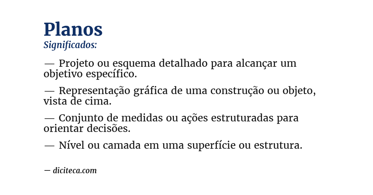 Significado de planos