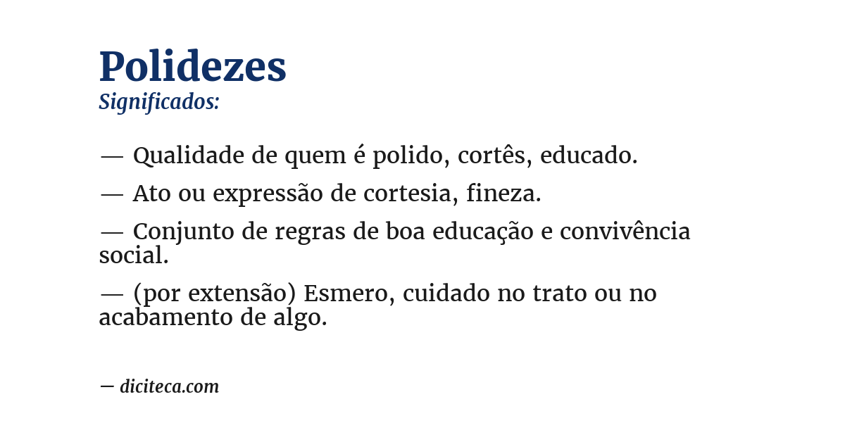 Significado de polidezes