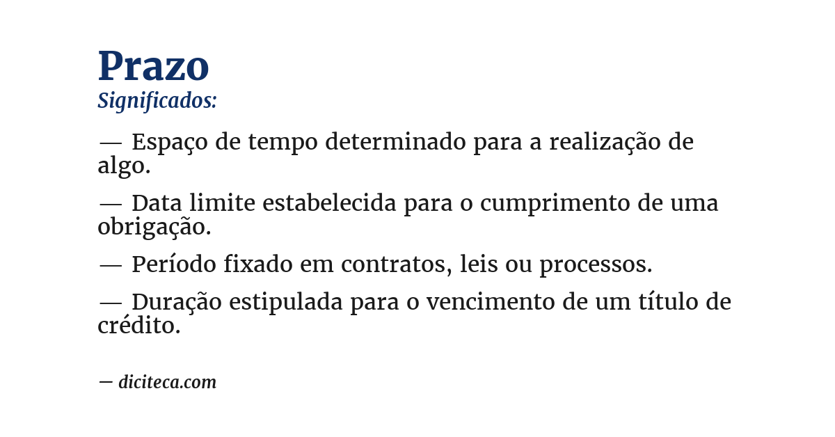 Significado de prazo
