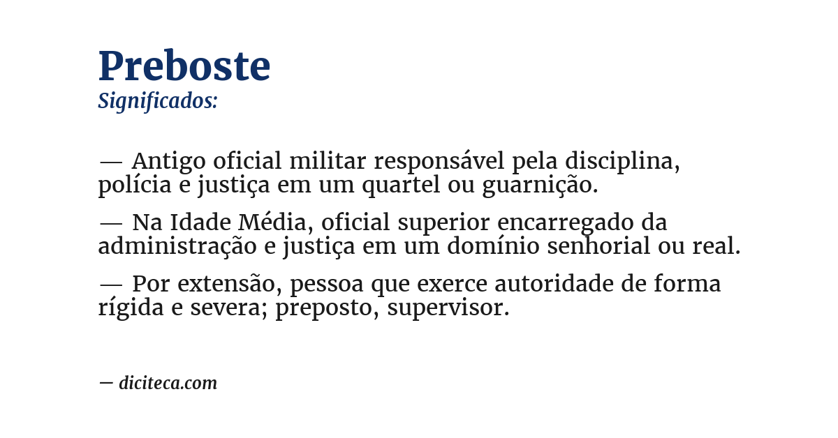 Significado de preboste