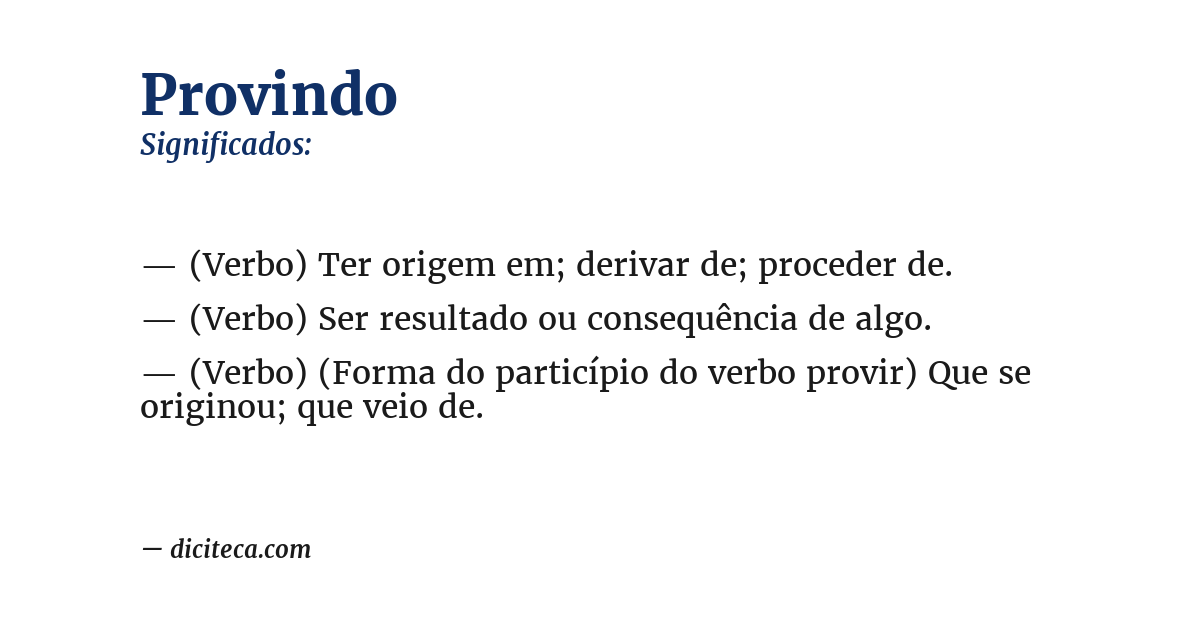 Significado de provindo