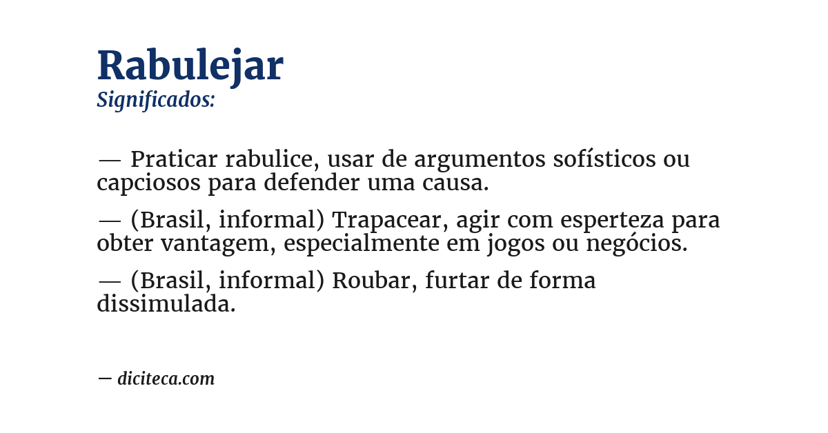 Significado de rabulejar