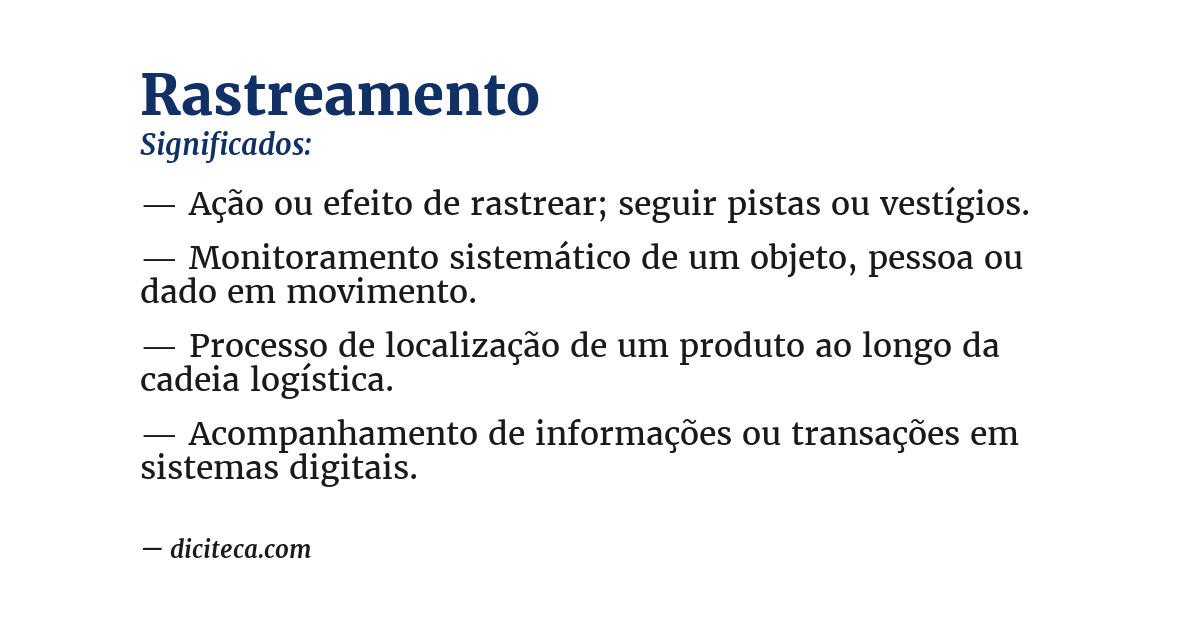 Significado de rastreamento