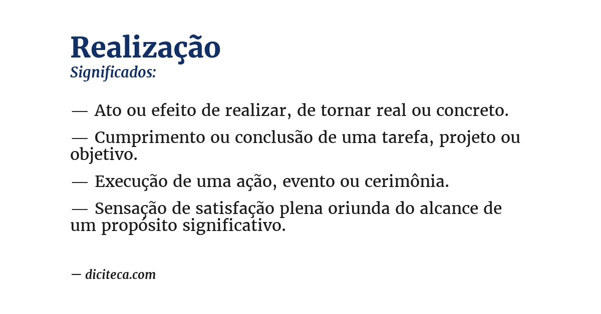 Significado de realização