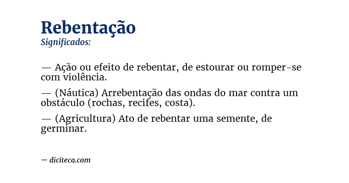 Significado de rebentação