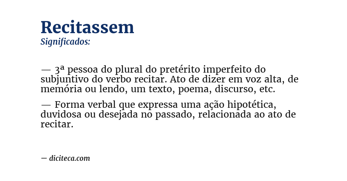 Significado de recitassem