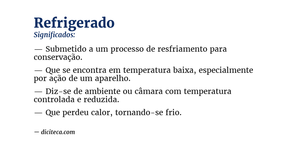 Significado de refrigerado