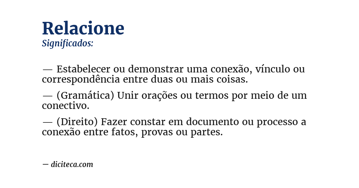 Significado de relacione