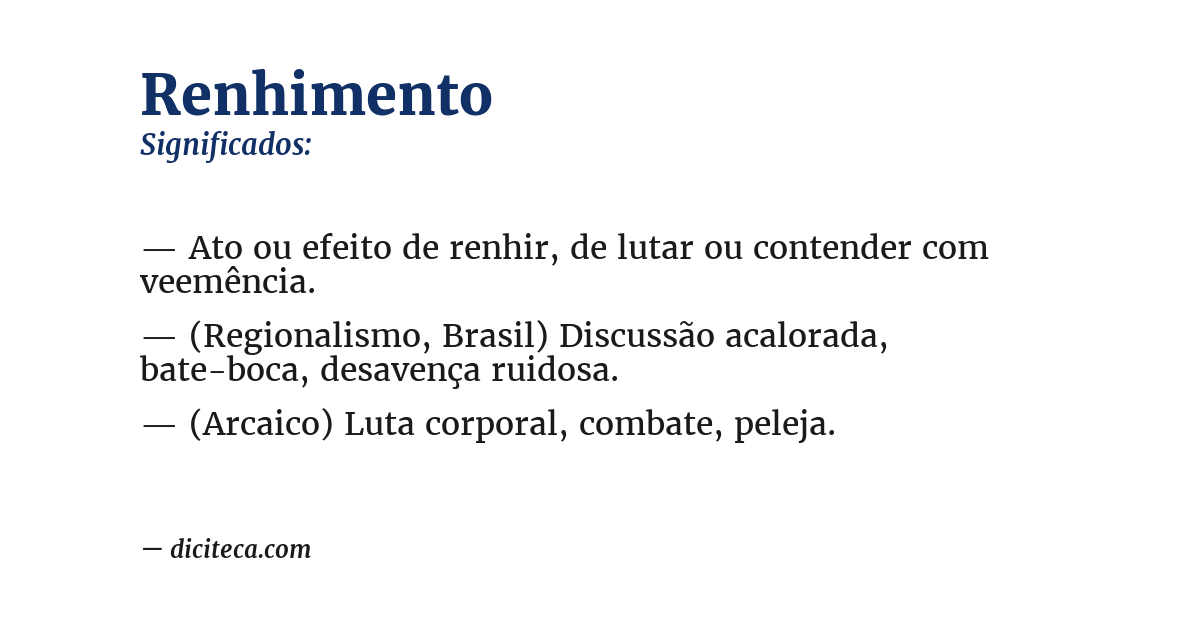Significado de renhimento