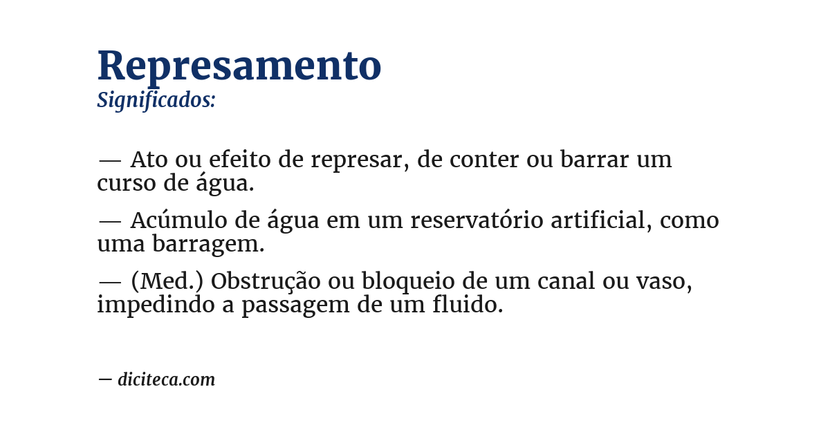 Significado de represamento
