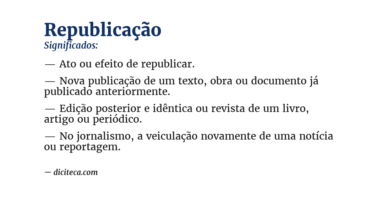 Significado de republicação