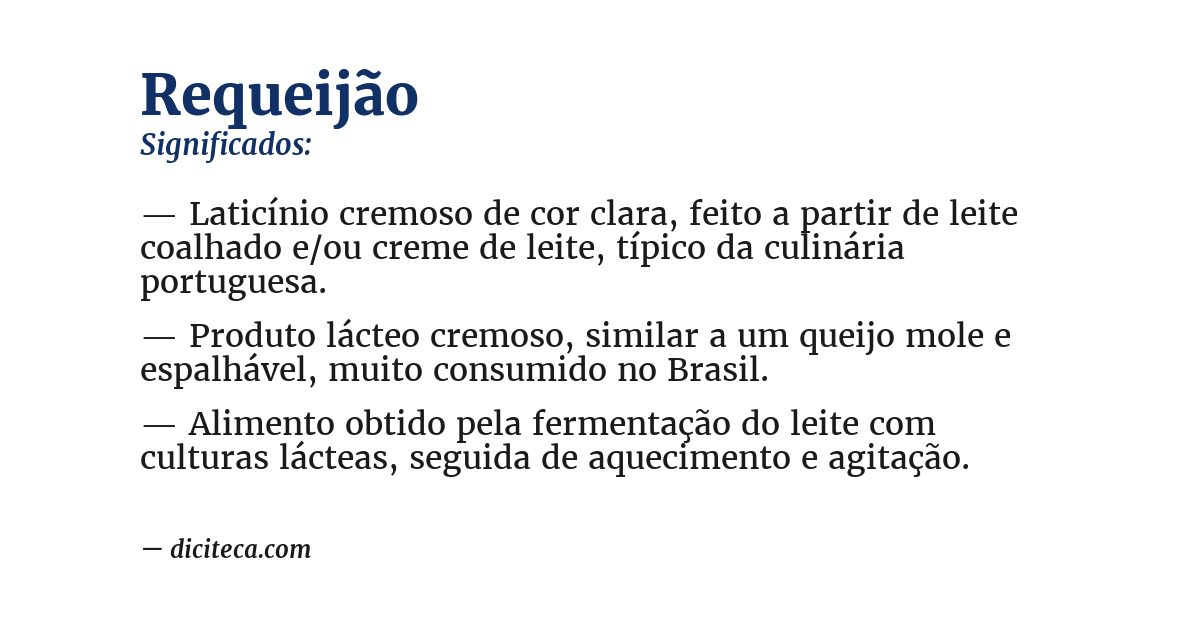 Significado de requeijão