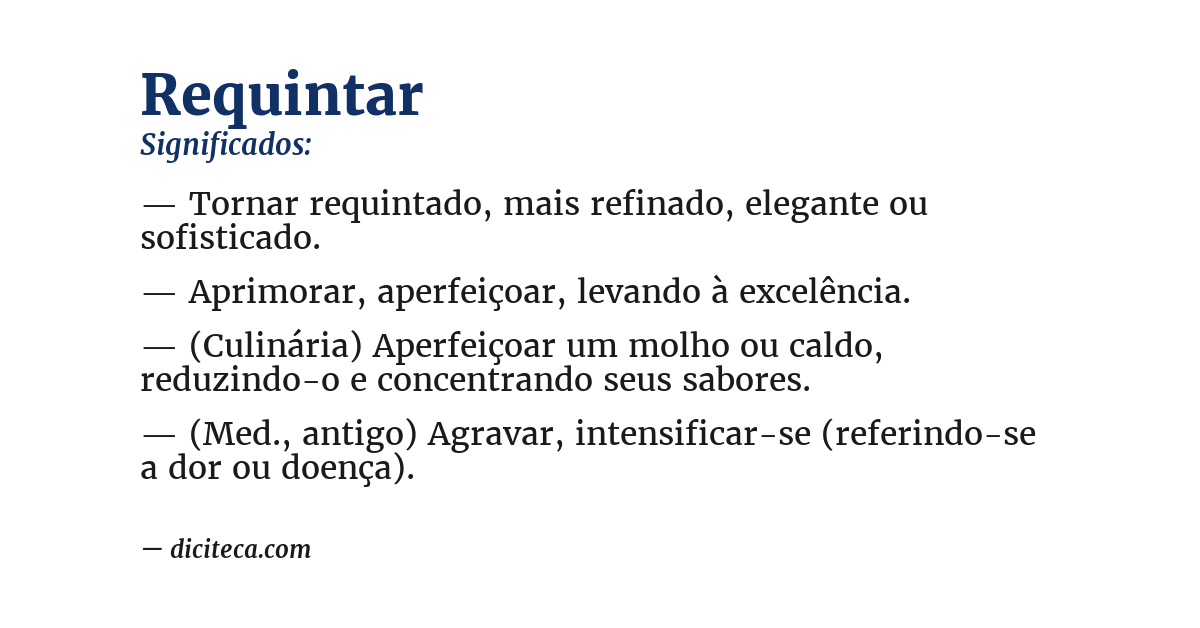Significado de requintar