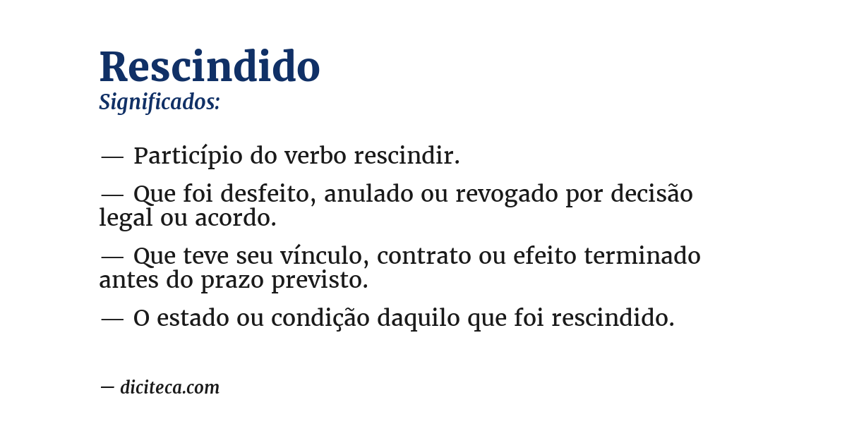 Significado de rescindido