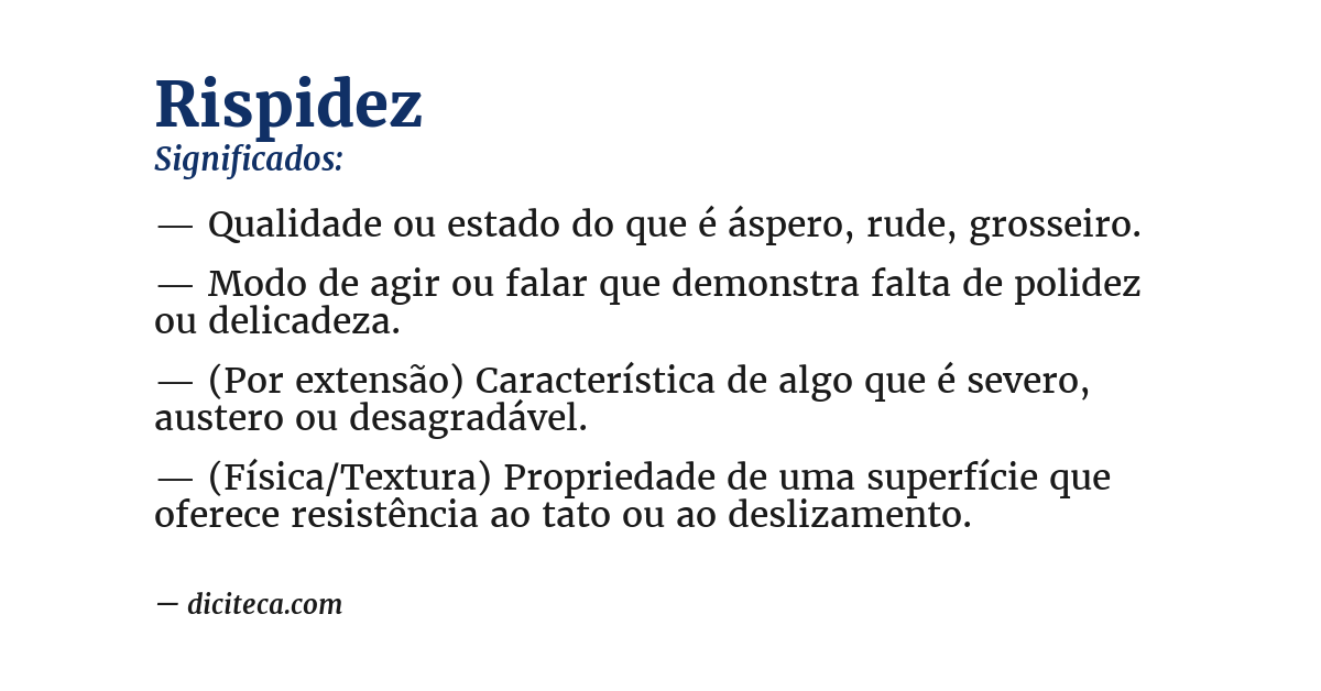 Significado de rispidez