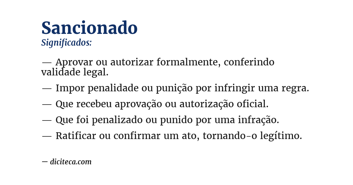 Significado de sancionado