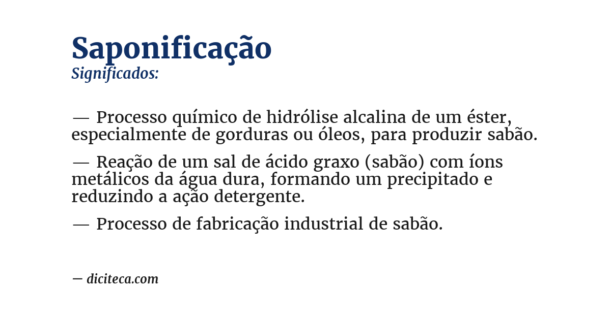 Significado de saponificação