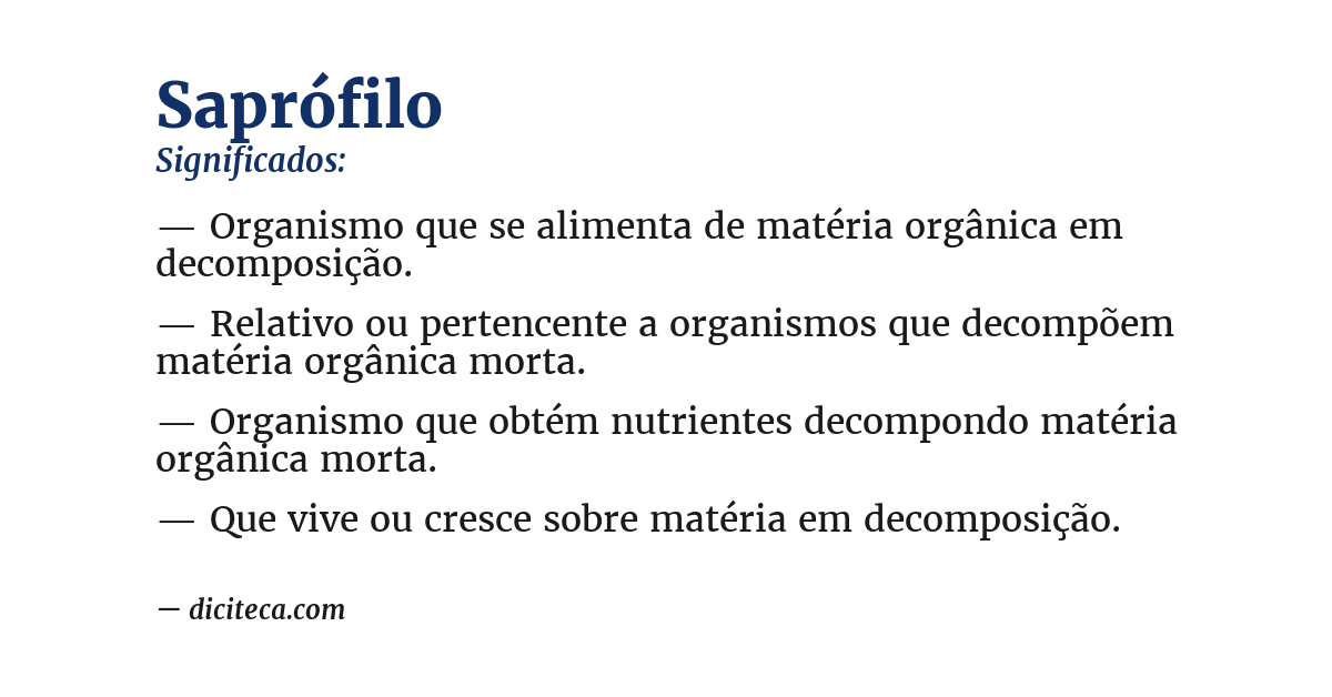 Significado de saprófilo
