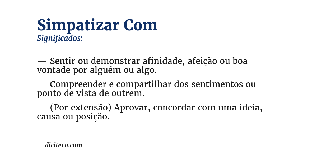 Significado de simpatizar com