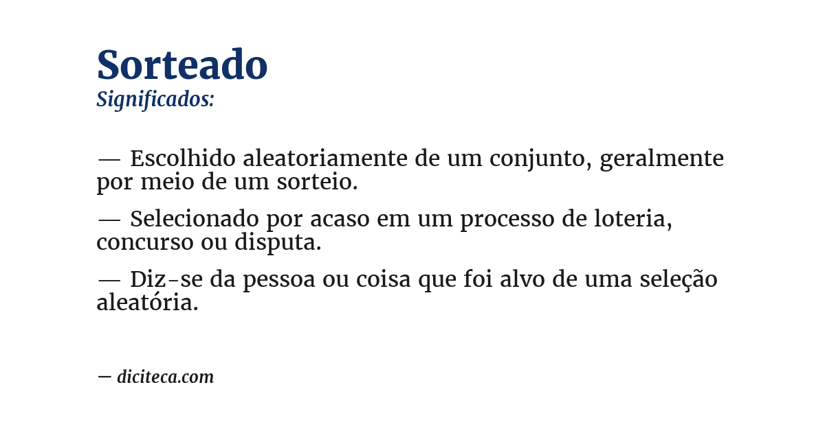 Significado de sorteado