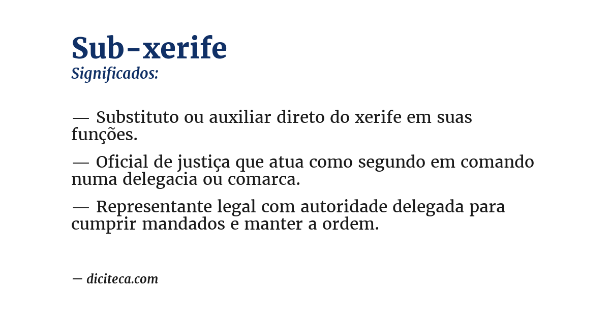 Significado de sub-xerife