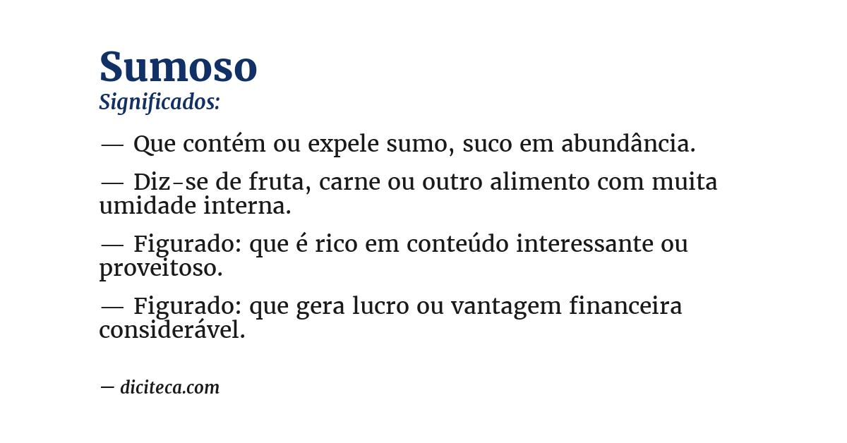 Significado de sumoso