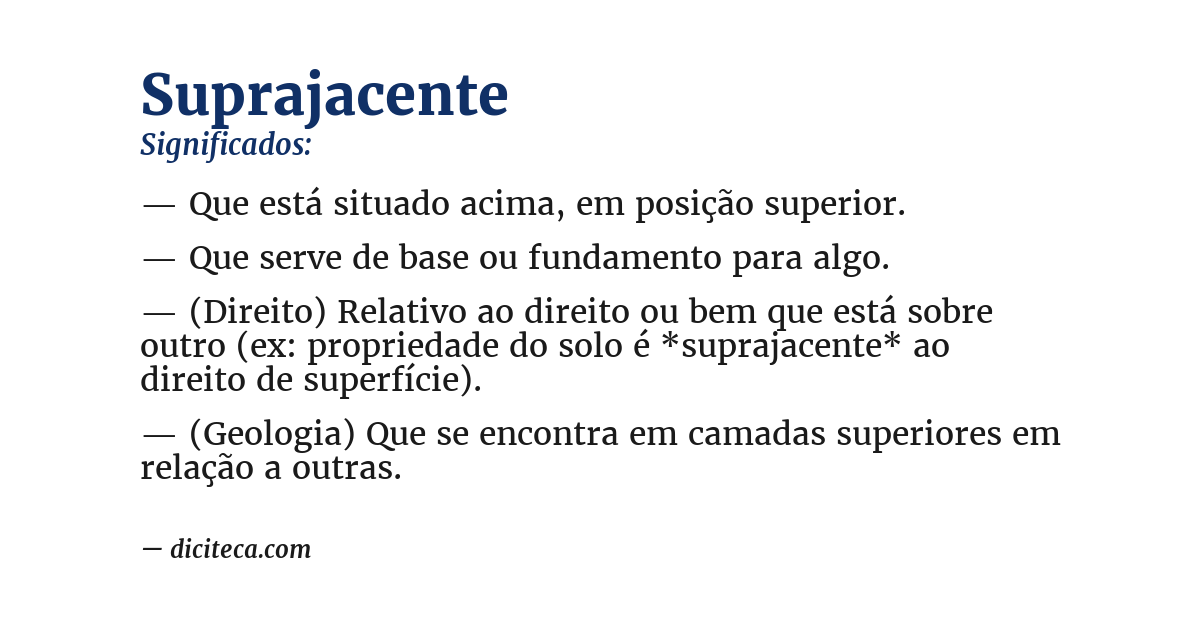 Significado de suprajacente