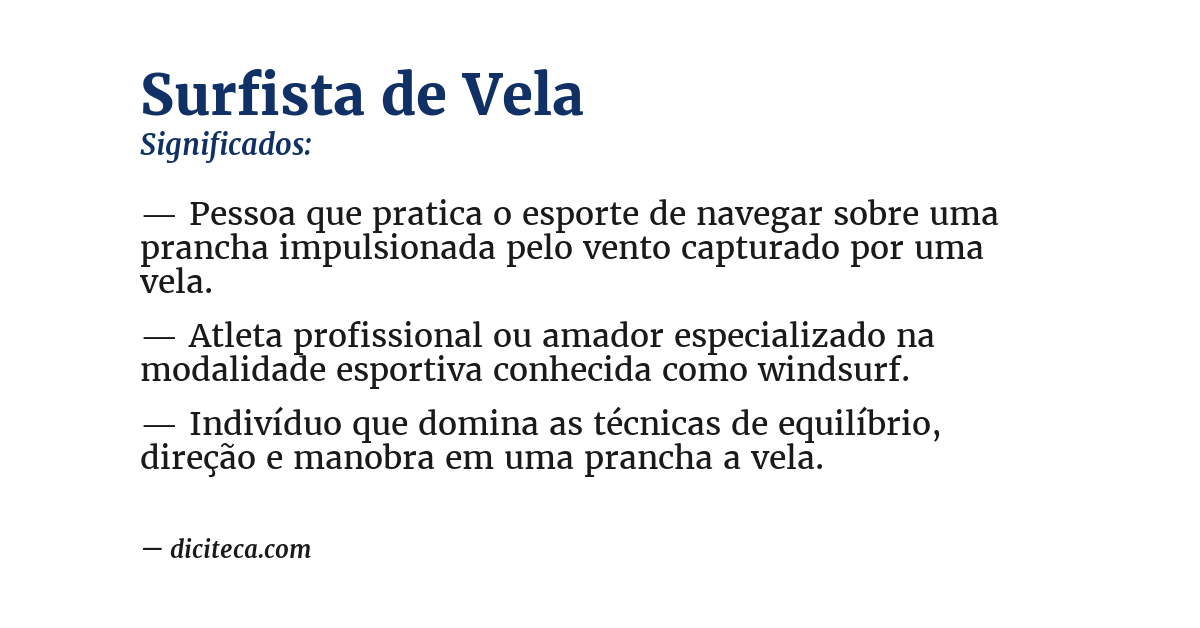 Significado de surfista de vela