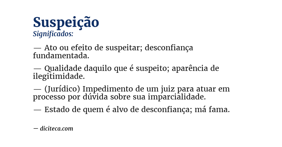 Significado de suspeição